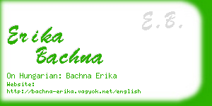 erika bachna business card